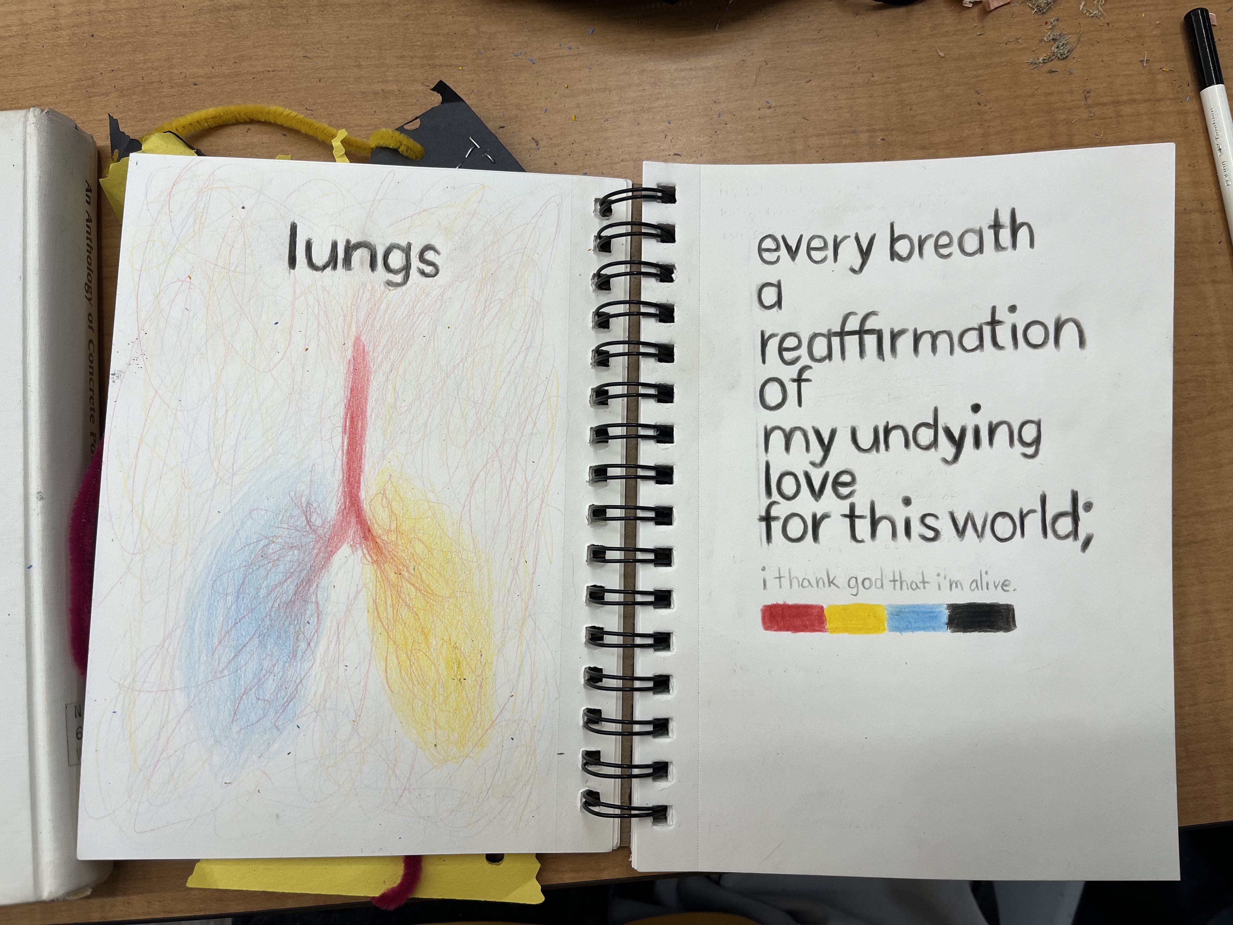 lungs / every breath / a / reaffirmation / of / my undying / love / for this world; / i thank god that i’m alive